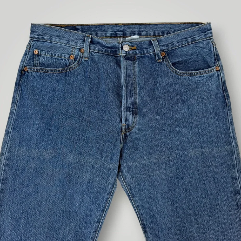 Levi's 501 Jeans Mens 36x36 Blue Button Fly Straight Leg Denim‎ Haiti NWOT